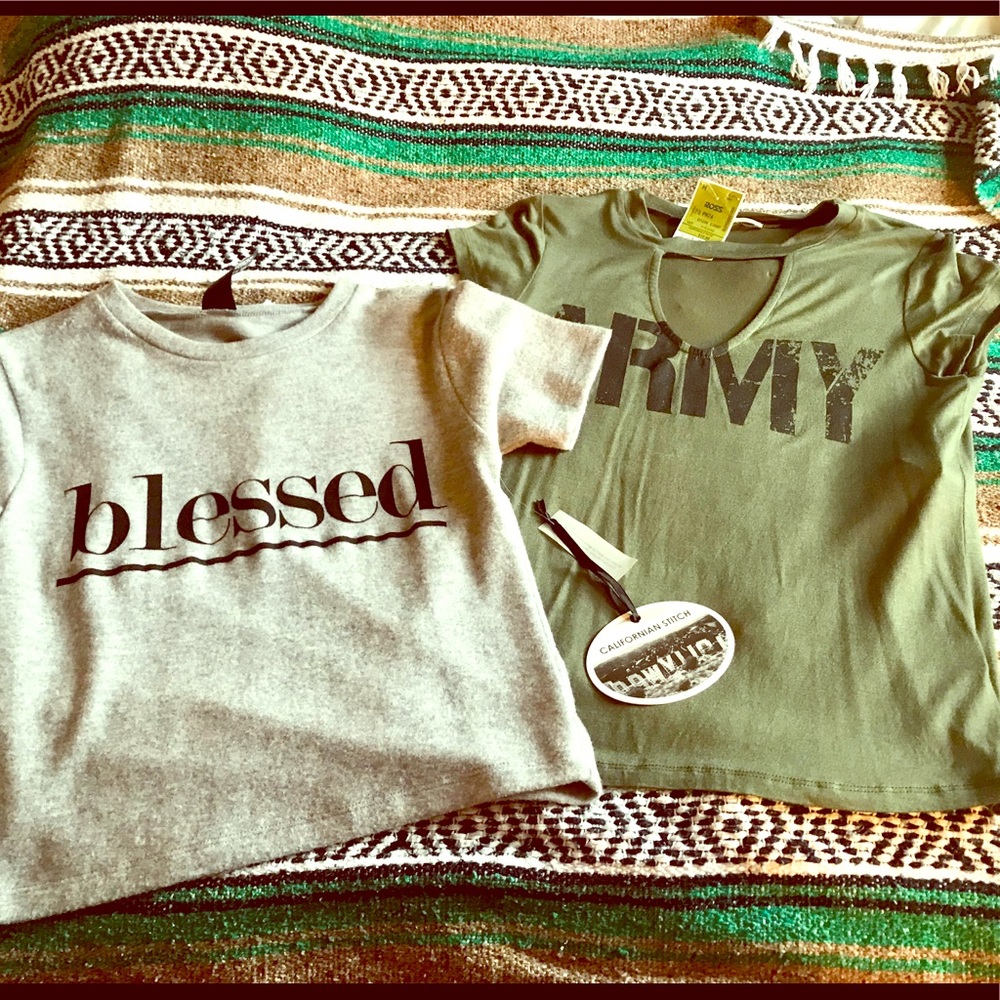 Sell together. Both med. grey one is crop top NWT